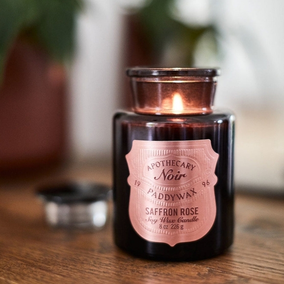 NWT PADDYWAX APOTHECARY NOIR CANDLE IN SAFFRON ROSE, 8OZ - Picture 2 of 4